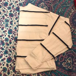 Striped long sleeve cropped tee